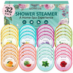 KONEUK 32 Pack Shower Steamers Aromatherapy gift set with 8 different essential oil scents