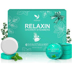 YOJFOJV Vapor Shower Steamers 6 pack premium packaging front view for aromatherapy