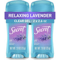 Secret Fresh clear gel lavender antiperspirant deodorant twin pack front view