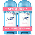 Secret Antiperspirant and Deodorant for Women Powder Fresh twin pack front view