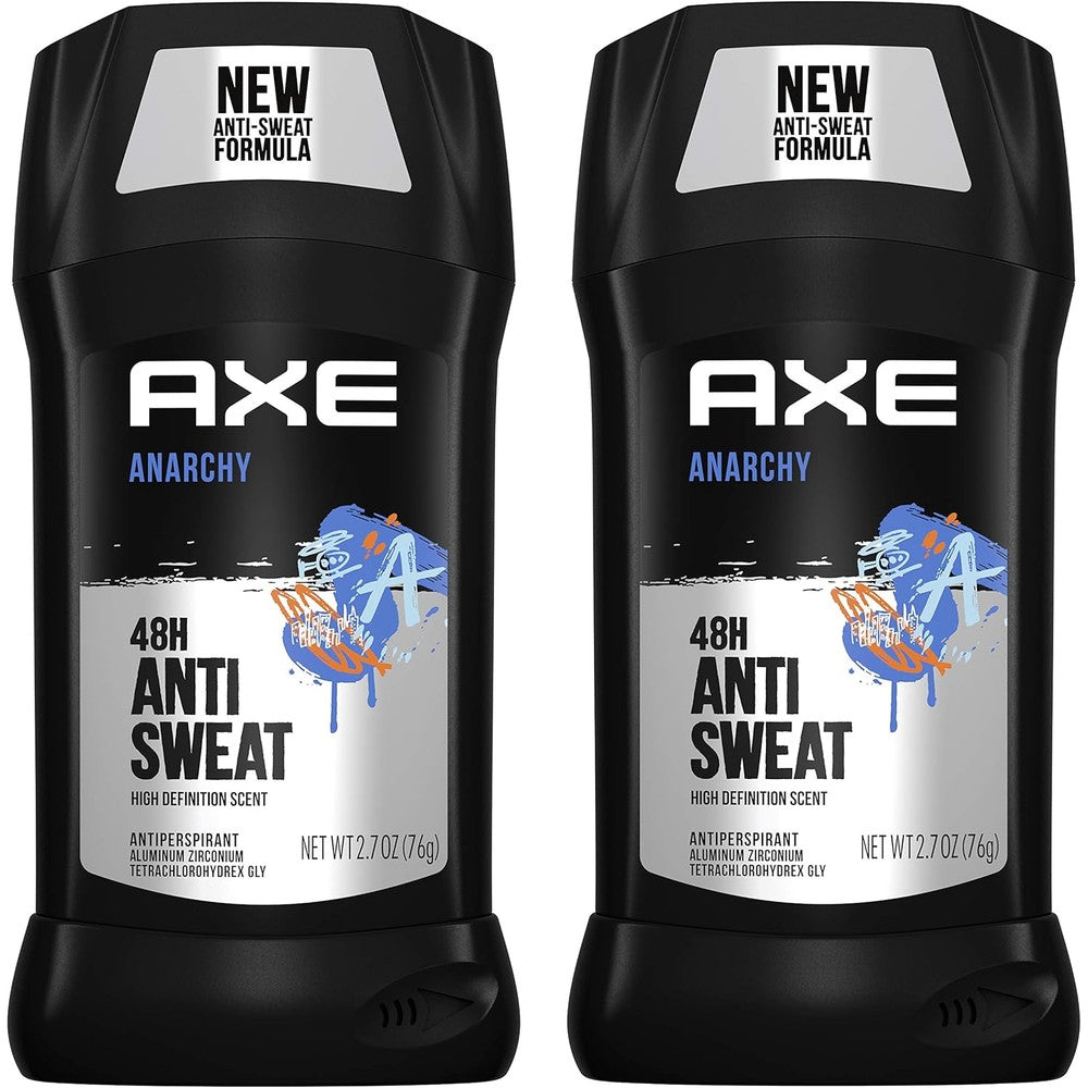 AXE Antiperspirant Deodorant Stick Anarchy For Him two pack front view premium mens grooming