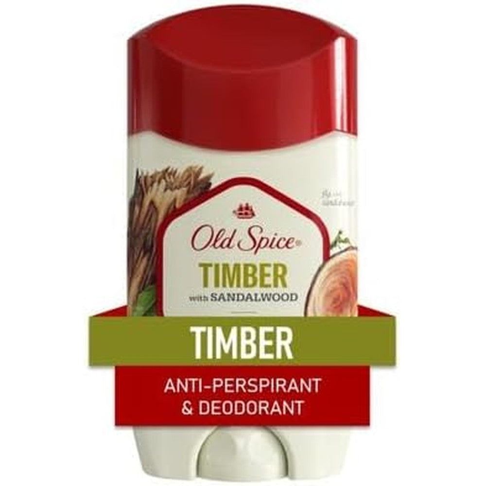 Old Spice Fresher Collection Timber Antiperspirant Deodorant invisible solid twin pack front view.