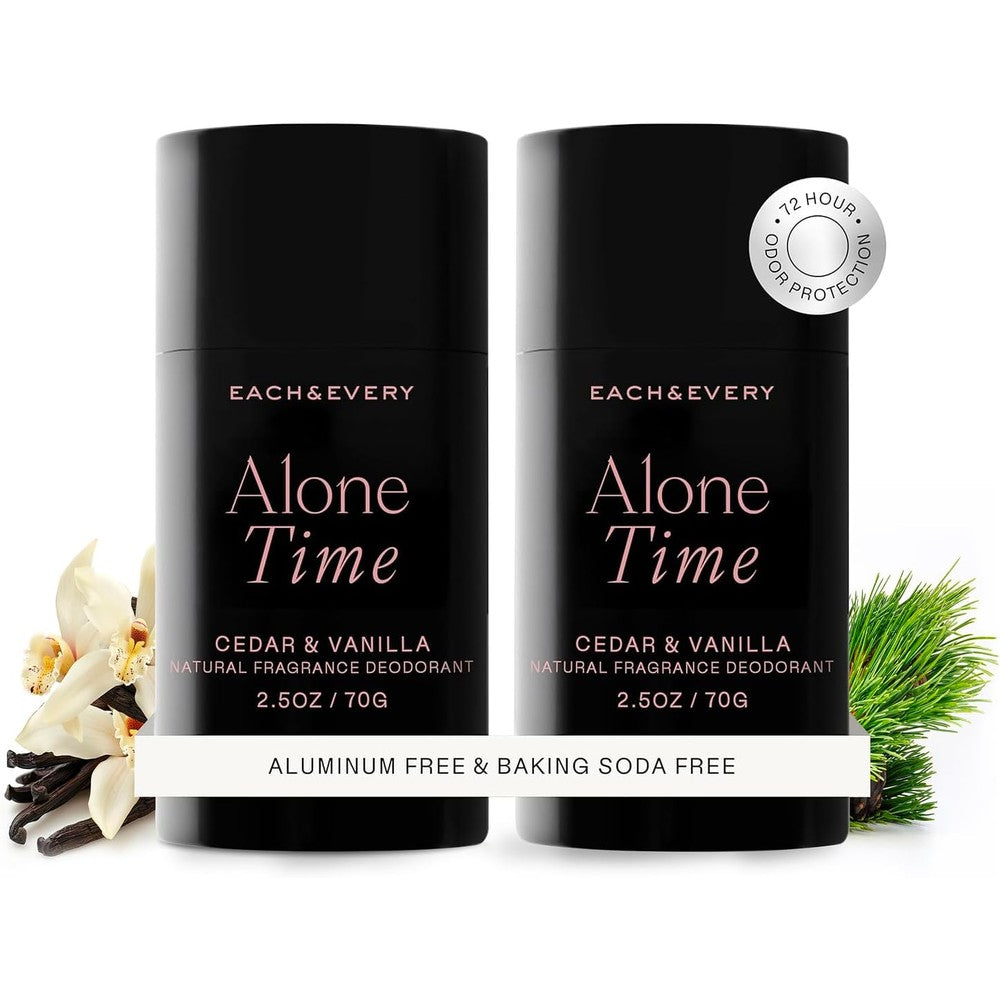 Each and Every aluminum free deodorant cedar and vanilla sticks front view
