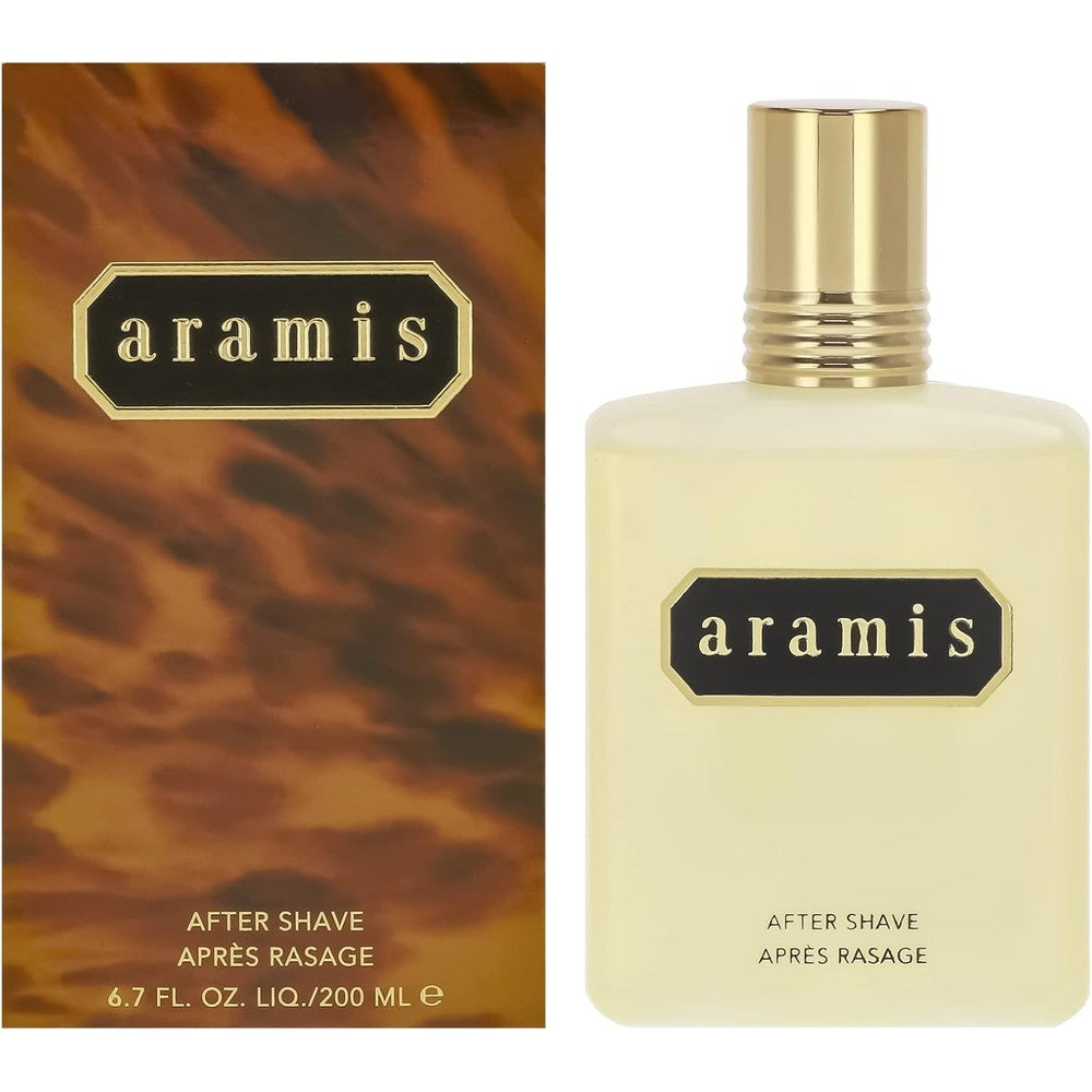 Aramis For Men After Shave Lotion 6.7 Ounce bottle front view showing the iconic classic liquid splash packaging.