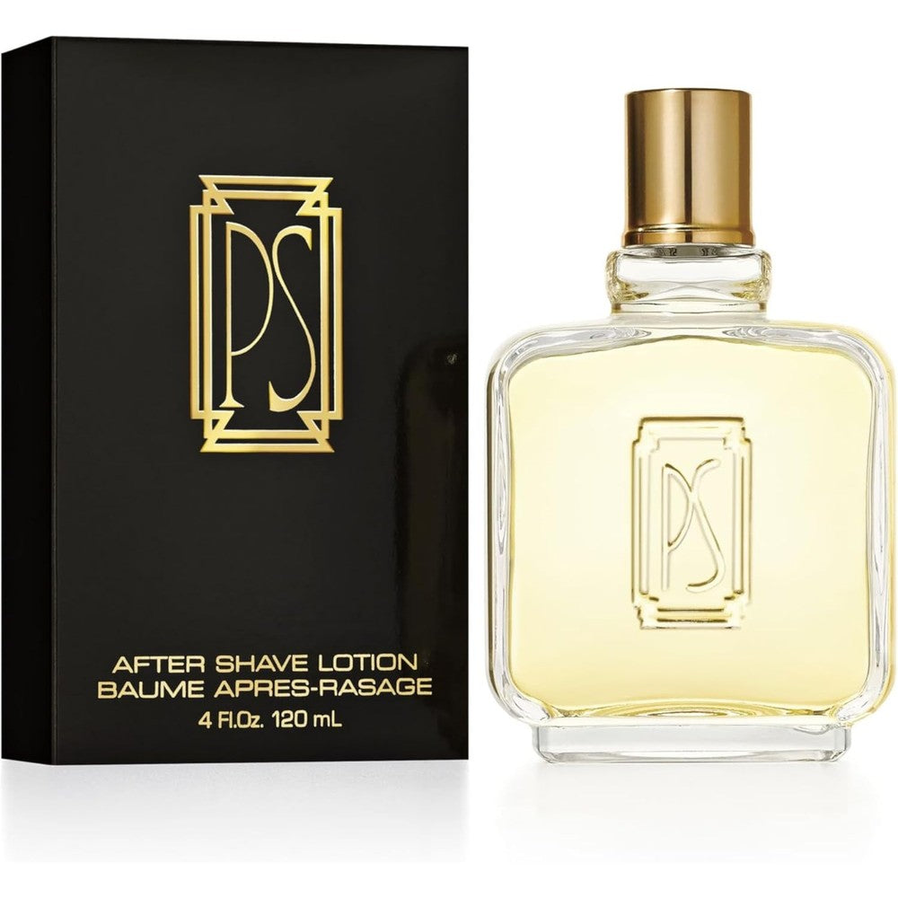 Paul Sebastian Men After Shave Lotion 4 Ounce bottle front view showing the signature geometric PS logo.