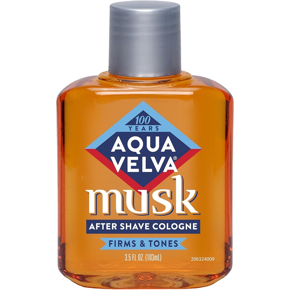 Aqua Velva Musk After Shave Cologne 3.5 Ounce front view bottle for premium men's grooming