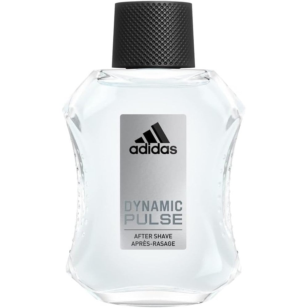 Adidas Dynamic Pulse Aftershave front view bottle on a clean background.