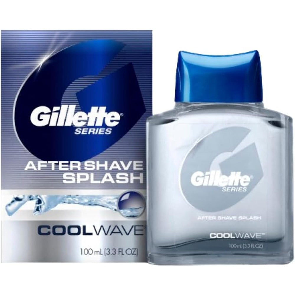Gillette Series Cool Wave After Shave Splash 100ml front view bottle for men's grooming