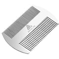 AhfuLife metal hair and beard comb front view stainless steel credit card pocket accessory