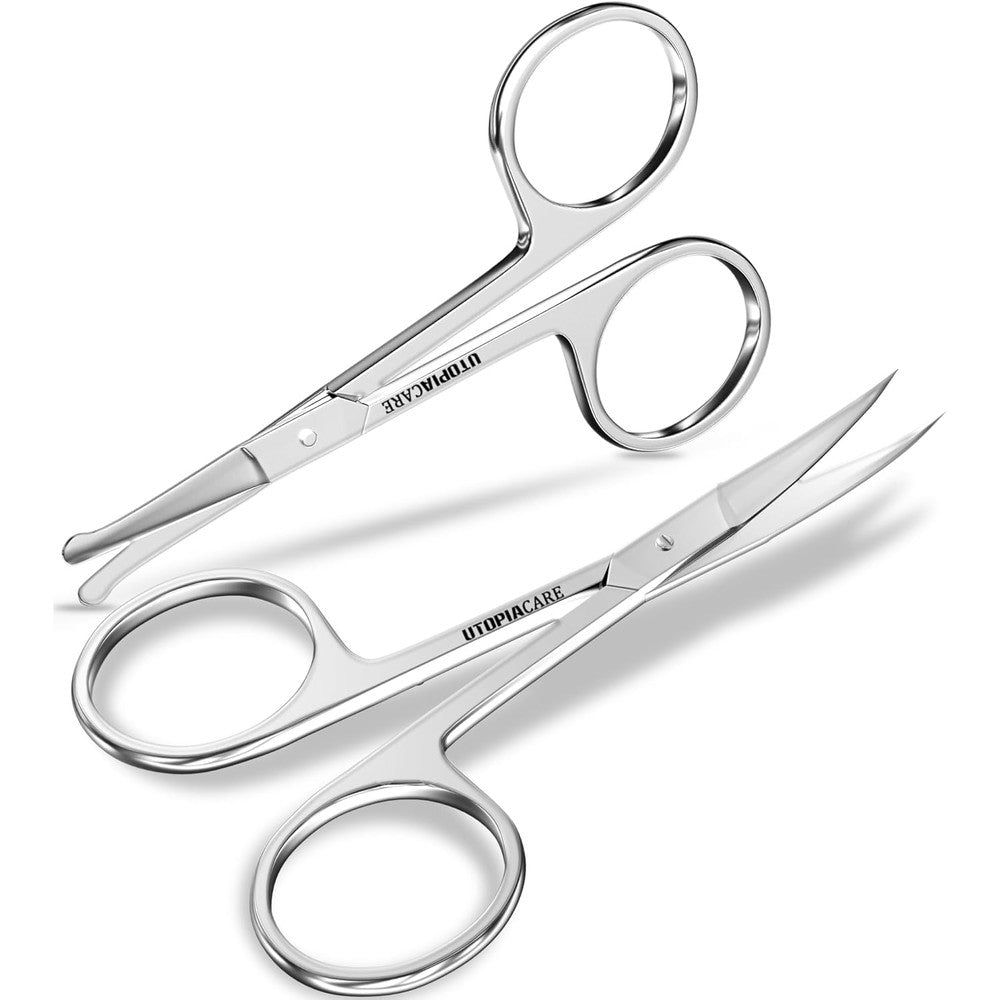 Utopia Care facial hair grooming scissors front view stainless steel shears