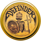 The Vintage Grooming Co Death Grip Defender Mustache Balm tin front view