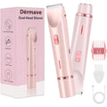 Bikini Shaver - Trimmer 2.0 for Women, 2 in 1 Electric Dual Head Razors, Ipx7 Waterproof, USB Charging, Painless Hair Removal for Private Area/Facial/Pubic/Hair Body (Pink)