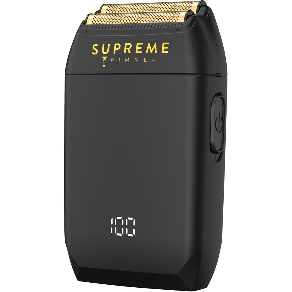Supreme Trimmer Crunch STF602 front view of black electric shaver