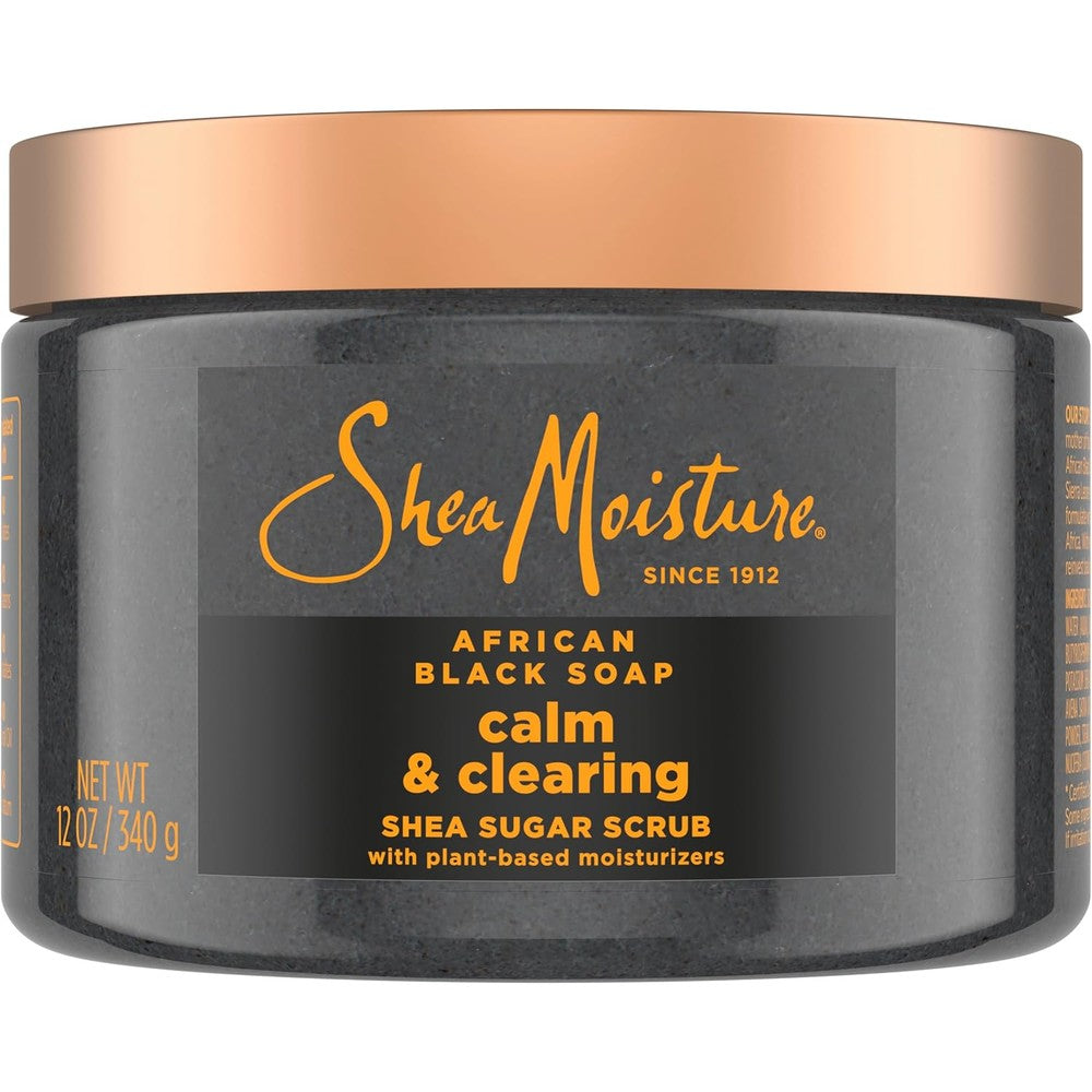SheaMoisture Sugar Body Scrub African Black Soap for healthy, glowing skin African black soap with 24h shea moisture nutrients 12 oz