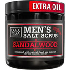 Salt Body Scrub Sandalwood For Men – Moisturizes, Exfoliates & Nourishes Skin – Cleanses & Detoxifies with Dead Sea Minerals - Dead Sea Collection – 23.28 OZ
