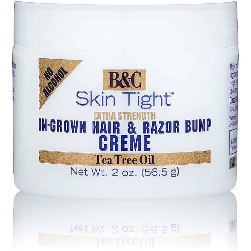 B&C Skin Tight Extra Strength In Grown Hair and Razor Bump Creme front view jar