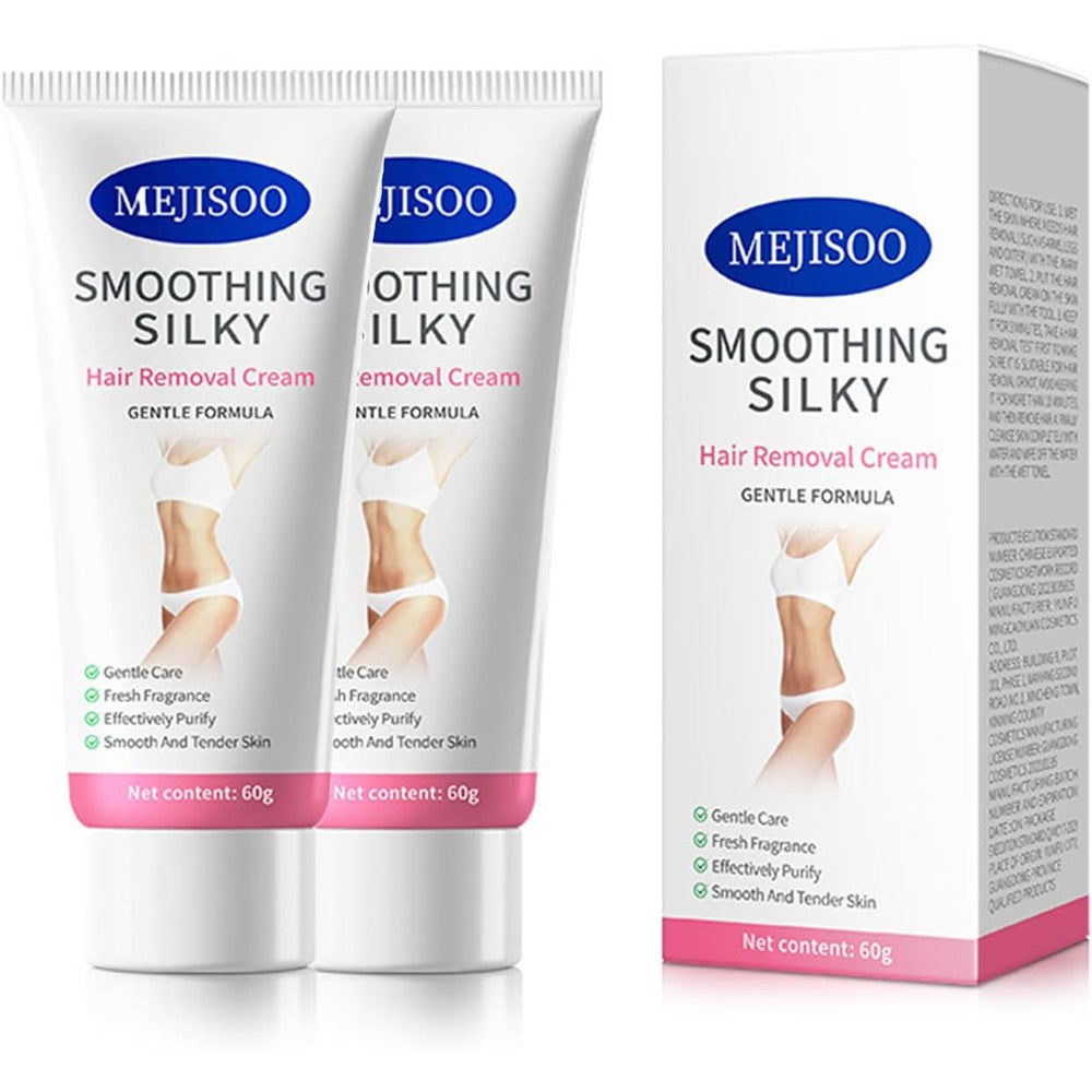 Mejisoo Smoothing Silky Hair Removal Cream sixty grams front packaging view