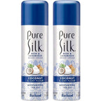 Pure Silk Shave Cream Coconut And Oat Flour front view pack of two