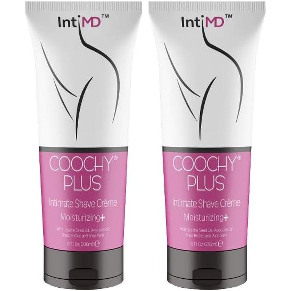 IntiMD COOCHY PLUS intimate shave cream two pack front view premium imported moisturizing formula