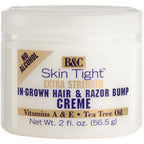 B&C Skin Tight Extra Strength Ingrown Hair and Razor Bump Creme pack of two front view showing alcohol free label.