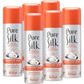 Pure Silk Sensitive Skin Spa Therapy Shaving Cream front view of the rust proof can showing aloe formula branding
