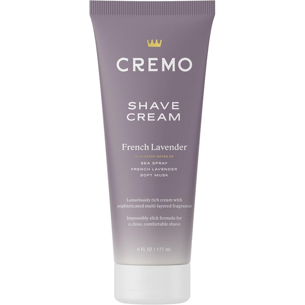 Cremo French Lavender Shaving Cream 6 ounce tube for smooth legs