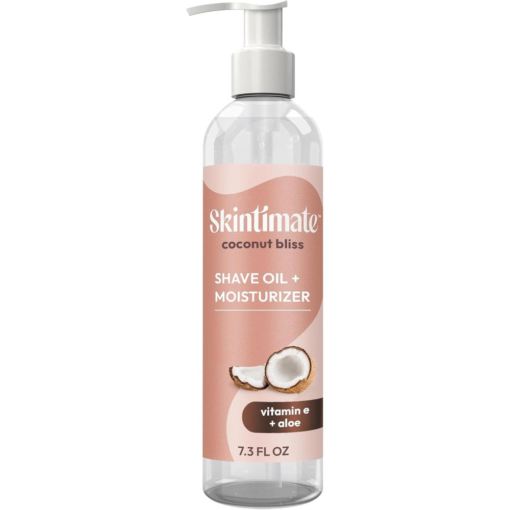 Skintimate 2-in-1 Shave Oil and Moisturizer Coconut Bliss 7.3 Fluid Ounces front bottle view