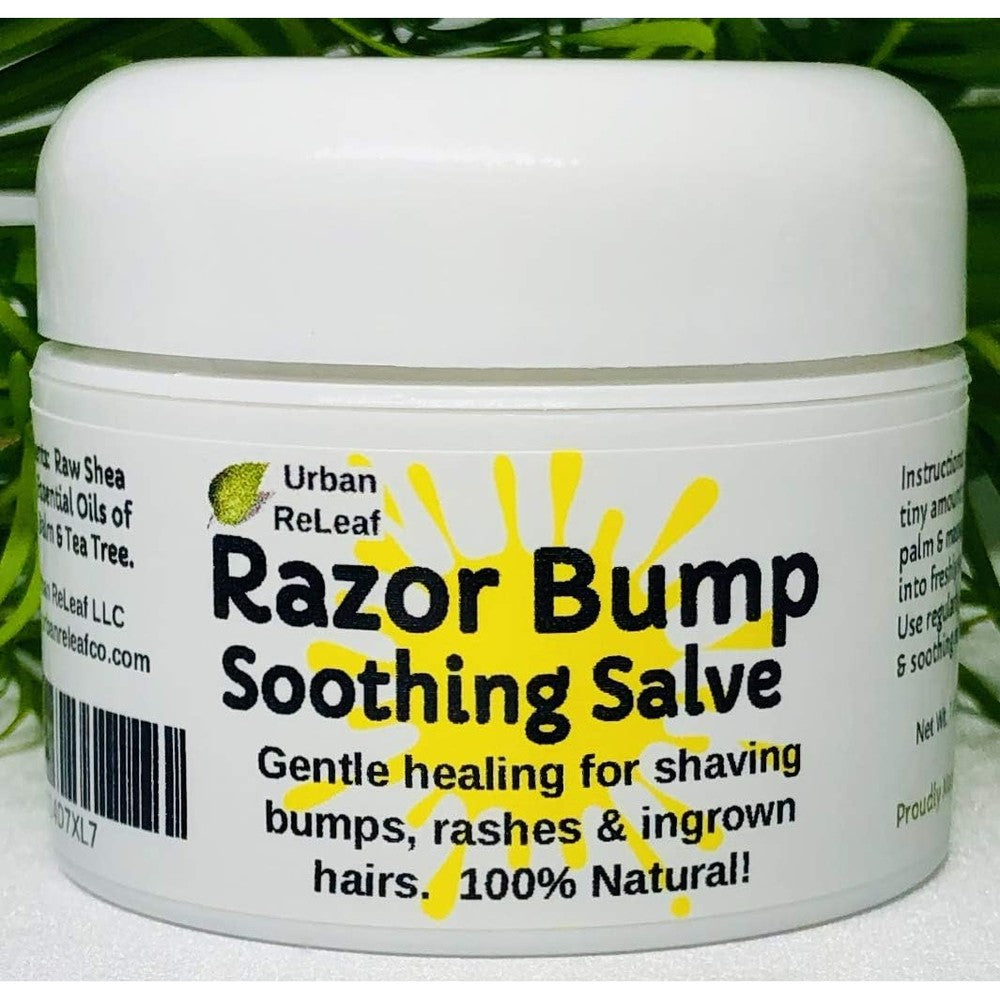 Urban ReLeaf Razor Bump Soothing Salve 1 ounce jar front view aftershave care