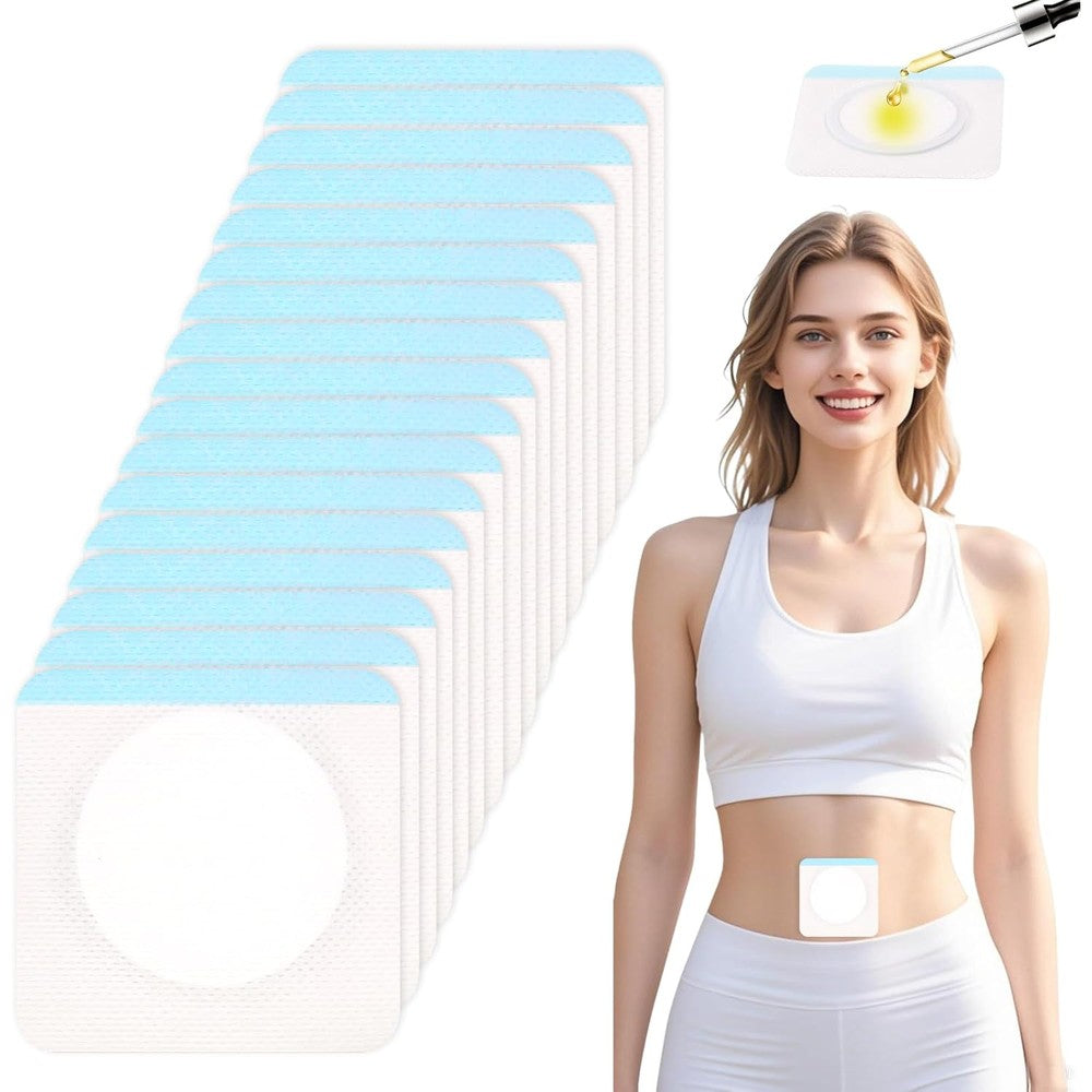 LukToMao castor oil pack patches for belly button packaging front view showing sixty disposable pads