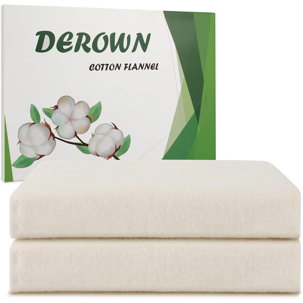 Derown unbleached organic cotton flannel for castor oil pack front packaging view.