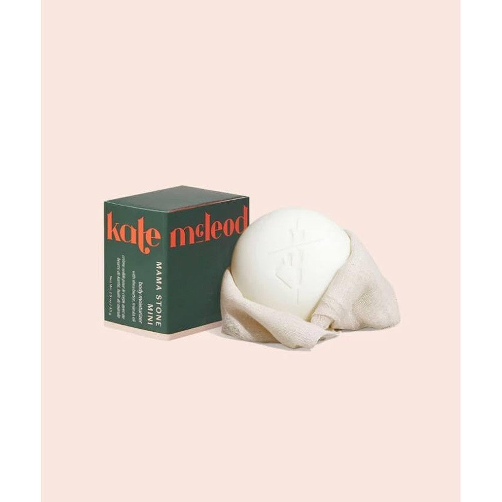 Kate McLeod Mama Stone Prenatal Solid Body Moisturizer 1 Ounce front view of the fragrance free lotion bar