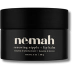 Nemah Renewing Nipple and Lip Nursing Balm one ounce black jar front view