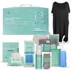 Mama And Wish Postpartum Essentials Kit front view showing complete fourteen piece hospital recovery package