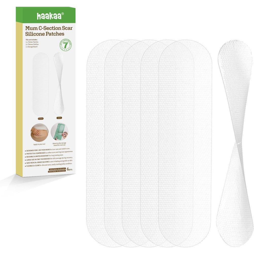 Haakaa C Section Scar Silicone Strips front view pack showing premium medical grade packaging