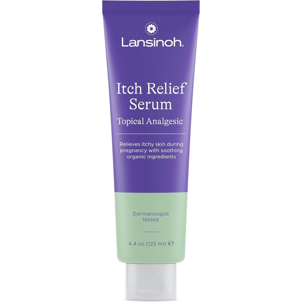 Lansinoh Anti Itch Serum front view packaging for pregnancy skincare