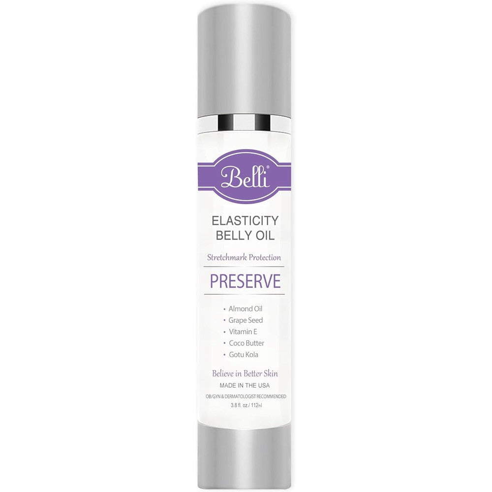 Belli Pregnancy Stretch Mark Elasticity Belly Oil front view bottle