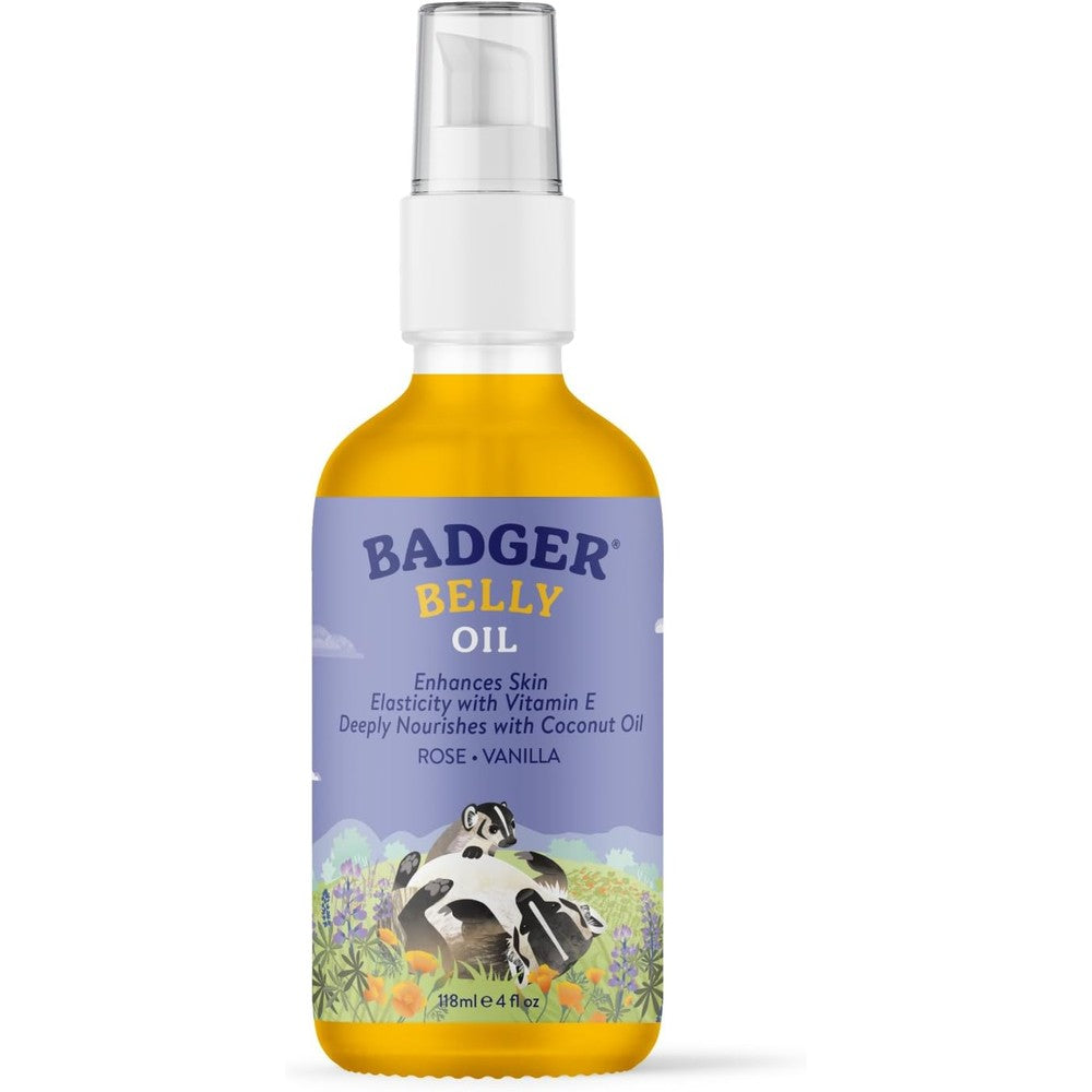 Badger Organic Pregnant Belly Oil front view premium pregnancy skincare
