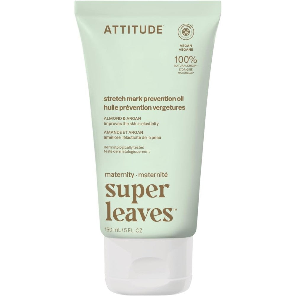 ATTITUDE Pregnancy Stretch Mark Prevention Oil front view premium anti stretch mark oil during pregnancy