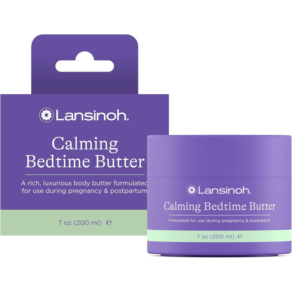 Lansinoh Magnesium Bedtime Butter front view jar for pregnancy muscle relaxation