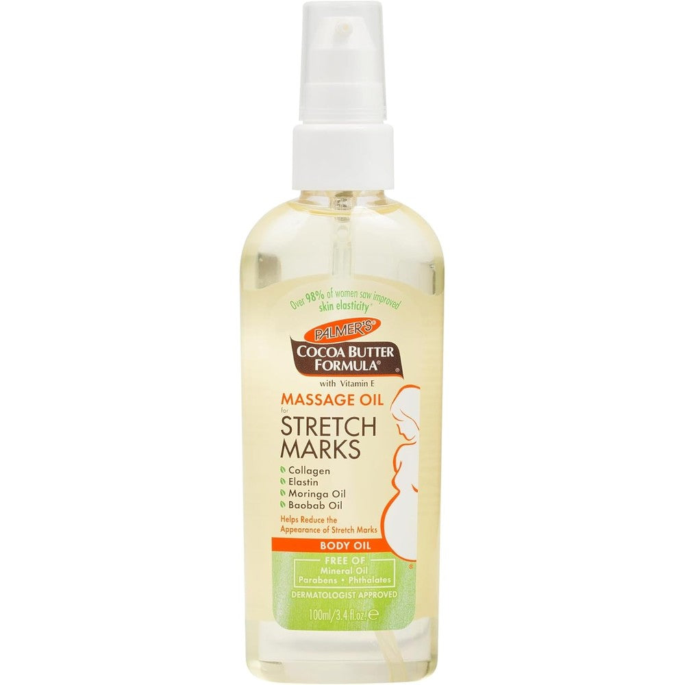 Palmer's Cocoa Butter Formula Massage Oil for Stretch Marks 100ml front view bottle