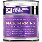 Ashania Korean Neck Firming Cream 1.7 fluid ounce bottle front view.