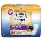 Fresh Start FitRight postpartum and incontinence pads front packaging view featuring maximum absorbency details