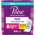 Poise maximum absorbency long incontinence pads front packaging view